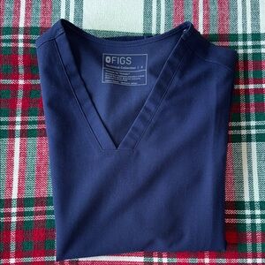 Figs Deep Blue V-Neck Scrub Top